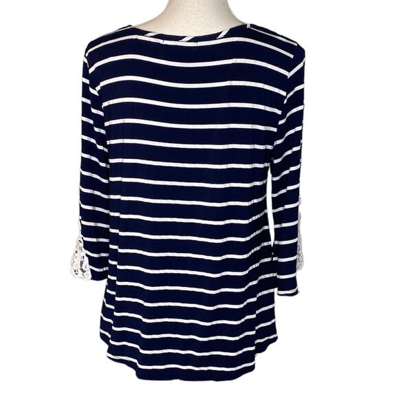 Stem & Vine Striped Tunic with Bell Sleeves M - Picture 4 of 10